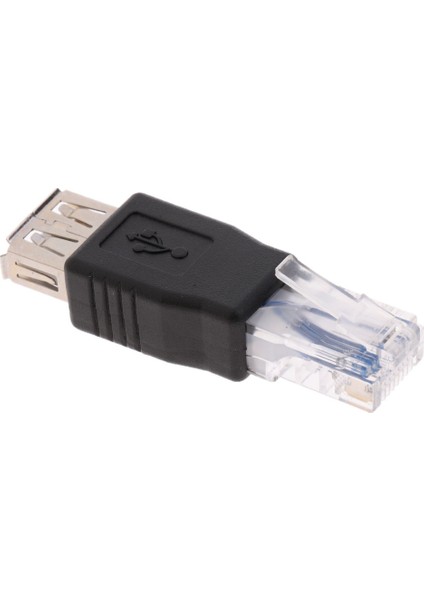 2x Ethernet Erkek Usb2.0 Kadın Adaptörü Fiş Soket Ağ Dönüştürücü (Yurt Dışından)