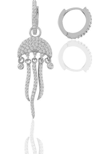 Gümüş Zirkon Taşlı Deniz Anası Figürlü Tarz Küpe fiyatları