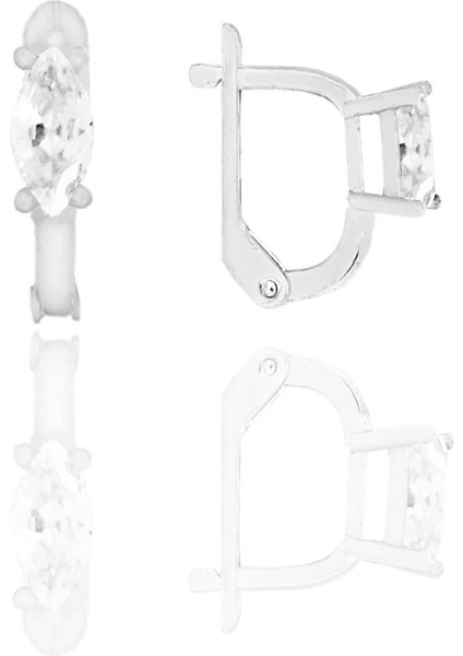 Gümüş Zirkon Taşlı Mekik J Küpe