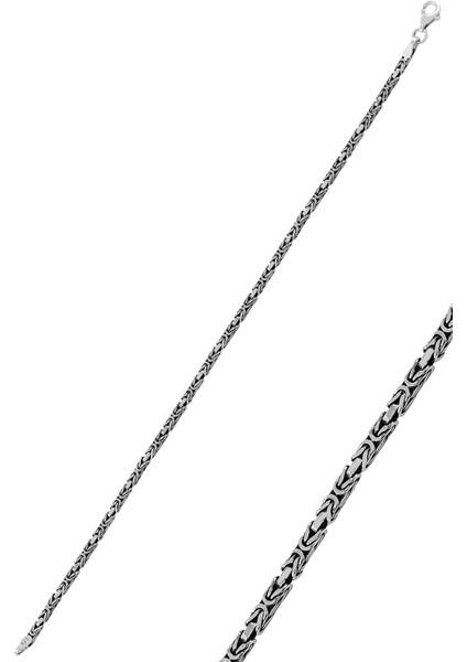 Gümüş Kare Model Erkek Kral Zincir Bileklik