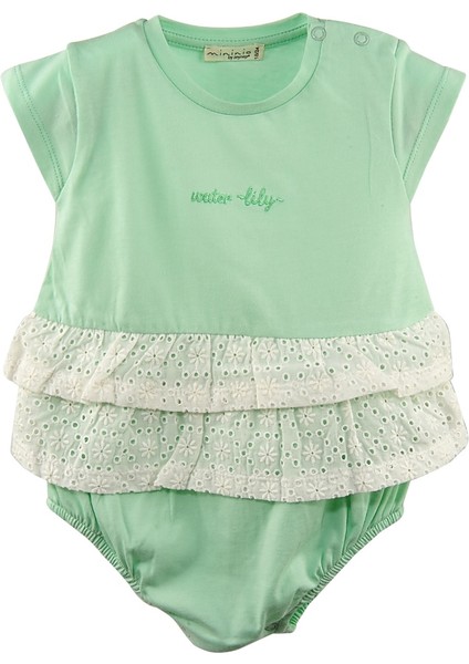 Kız Bebek Water Lily Fistolu Body ve Saç Bandı Takım (3-24AY)