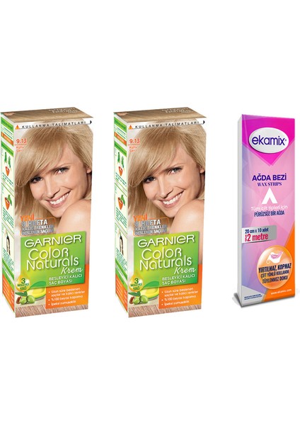 Color Naturals Set Boya 9-13 Küllü Sarı X2 + Ekamix Ağda Bandı