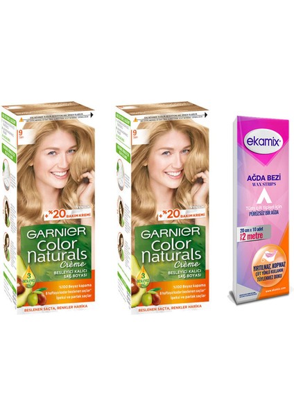 Color Naturals Set Boya 9 Sarı x 2 + Ekamix Ağda Bandı