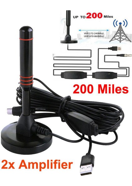 Tuner Vhf / Uhf Yerel Kanallar Için Amplifikatörlü Iç Dijital Tv Anteni (Yurt Dışından)