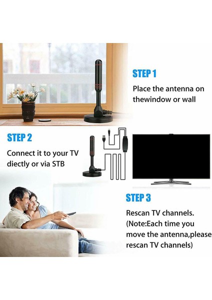 Tuner Vhf / Uhf Yerel Kanallar Için Amplifikatörlü Iç Dijital Tv Anteni (Yurt Dışından)
