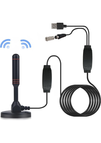Tuner Vhf / Uhf Yerel Kanallar Için Amplifikatörlü Iç Dijital Tv Anteni (Yurt Dışından)