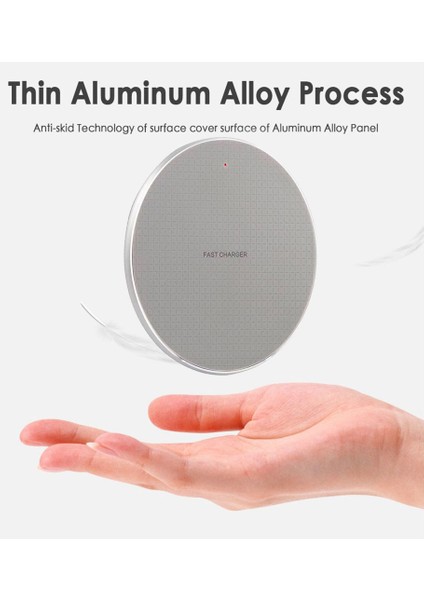 Kablosuz K8 Qi Hızlı 10 W Şarj Xs Max Xr x S10 S9 S8 + -, 101X6.6MM Gümüş (Yurt Dışından) fiyatları
