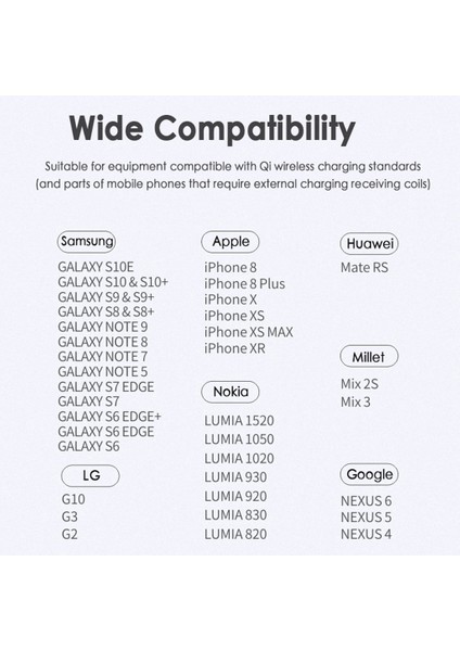 Kablosuz K8 Qi Hızlı 10 W Şarj Xs Max Xr x S10 S9 S8 + -, 101X6.6MM Gümüş (Yurt Dışından) indirimleri