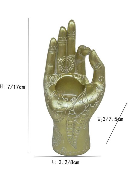 Ev Buddha Yoga El Mumluk Ofis Masaüstü Tealight Tutucu Dekor Budist Zen Heykelleri Ev Oturma Odası Yatak Odası Heykeli Dekoratif - Altın (Yurt Dışından) modelleri