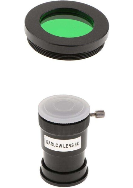 1.25 "teleskop Barlow Lens 3x Merceği Astronomi Fotoğraf Filtresi Yeşil Için Set  (Yurt Dışından)