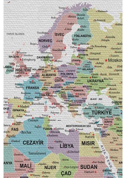 Duvar Örtüsü / Halısı Detaylı Dünya Haritası Kanvas Kumaş fiyatları