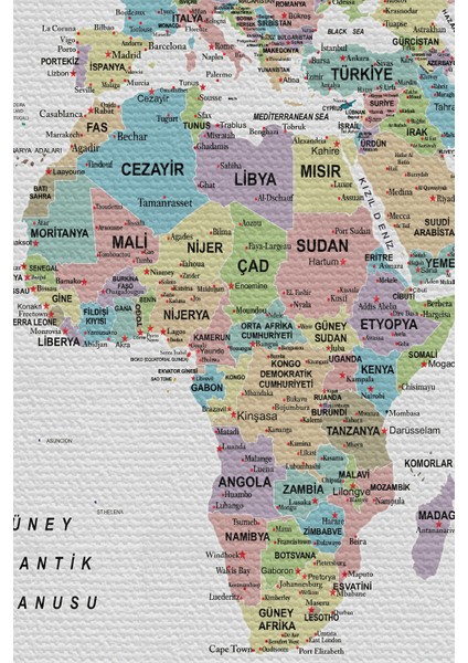 Duvar Örtüsü / Halısı Detaylı Dünya Haritası Kanvas Kumaş modelleri