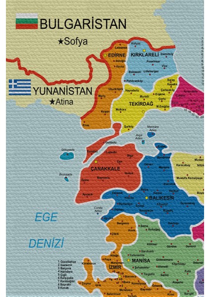 Duvar Örtüsü Halısı Detaylı Güncel Türkiye Haritası Kanvas Kumaş 3985 fırsatları