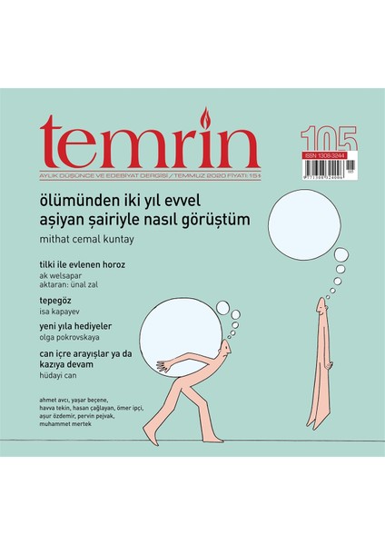 Temrin Aylık Edebiyat Dergisi Temmuz 2020 Bülteni SAYI:105
