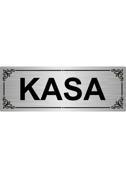Kasa 7 x 20 cm Gümüş Renk Metal Yönlendirme Levhası