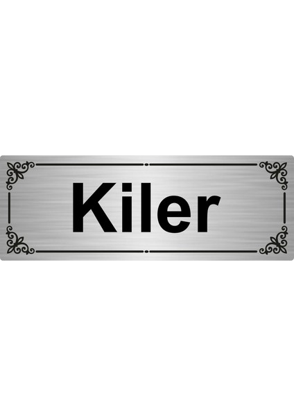 Kiler 7 x 20 cm Gümüş Renk Metal Yönlendirme Levhası