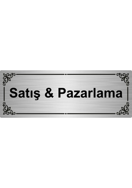 Satış & Pazarlama 7 x 20 cm Gümüş Renk Metal Yönlendirme Levhası