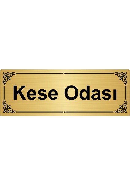 Kese Odası 7 x 20 cm Altın Renk Metal Yönlendirme Levhası