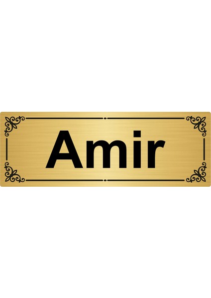 Amir 7 x 20 cm Altın Renk Metal Yönlendirme Levhası