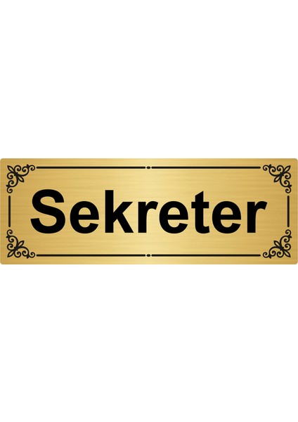 Sekreter 7 x 20 cm Altın Renk Metal Yönlendirme Levhası