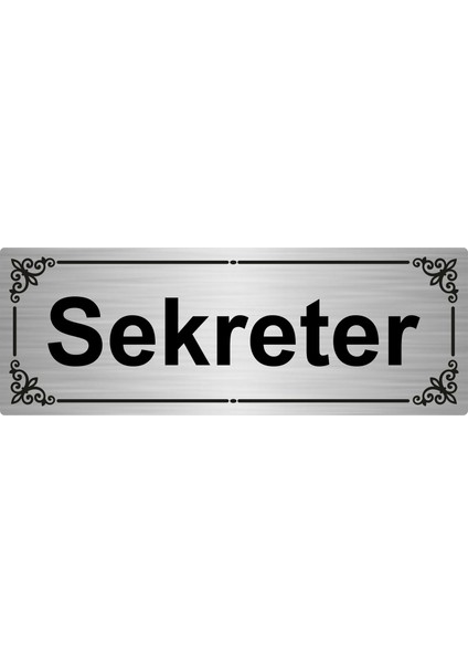Sekreter 7 x 20 cm Gümüş Renk Metal Yönlendirme Levhası