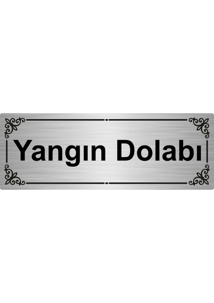 Yangın Dolabı 7 x 20 cm Gümüş Renk Metal Yönlendirme Levhası
