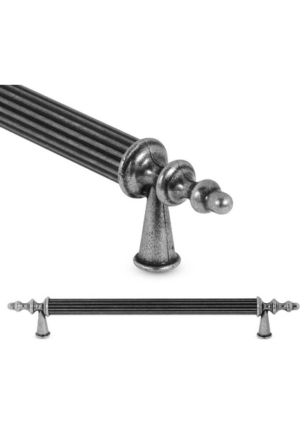 Ovacık Çekmece Dolap Kapak Kulpu Kulbu Antik Gümüş Metal Kulp 224 mm (4 Adet)
