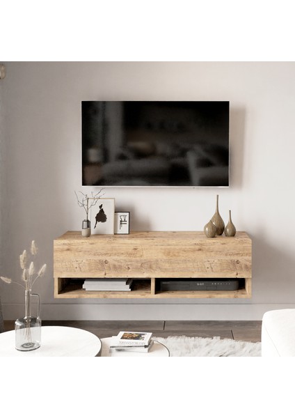 Delphin 100 cm Raflı Kapaklı Tv Ünitesi DLP13-A Çam