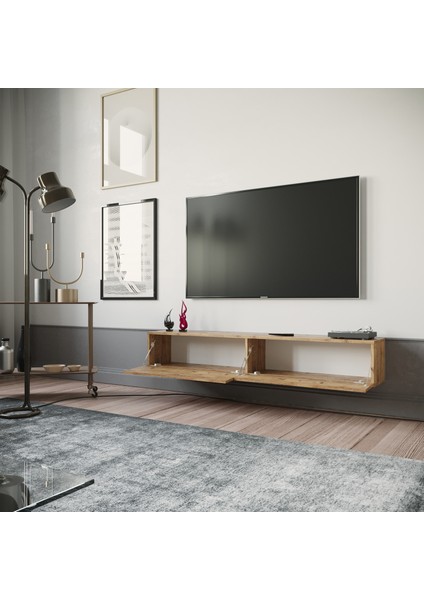 Delphin 180 cm Kapaklı Tv Ünitesi DLP8-AA Çam-Antrasit fiyatları