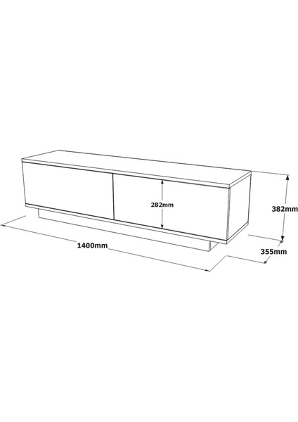 Hope Tv 140 cm Kapaklı Ünitesi Sehpası Beyaz HP1-W