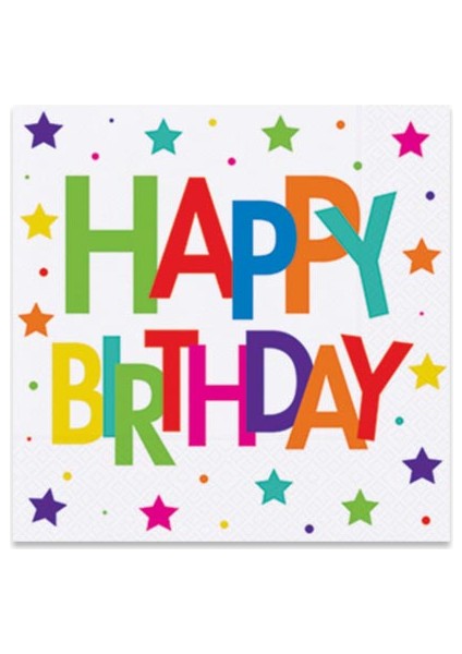 Peçete Happy Birthday Superstar 33 cm ( 16 Adet )