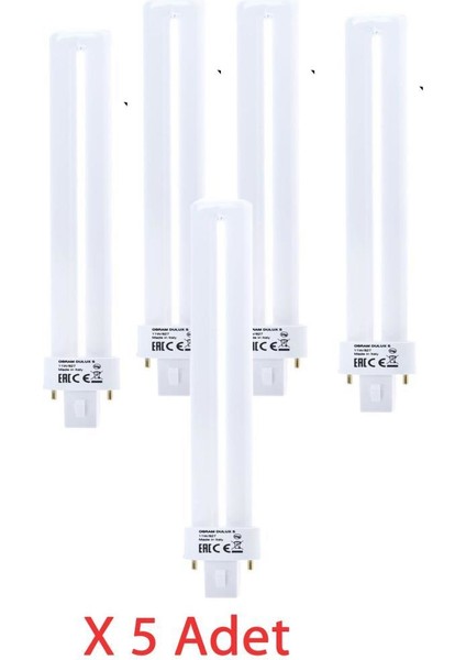 Dulux S 11W Kompak Floresan Ampul Sarı Işık 2700K 23,5 cm (5 Adet)