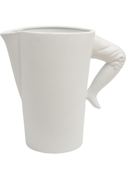 Lucky Art Beyaz Ayak Kulplu Vazo 25 x 17 x 27 cm