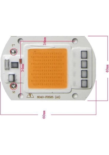 Uv 220V Projektör Cob LED 50W Driver Çipli