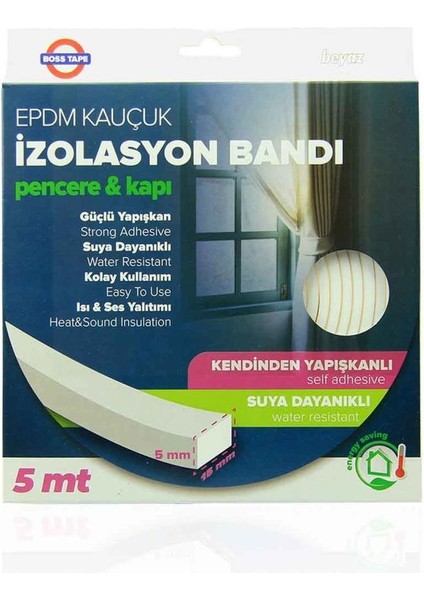 Kapı ve Pencere Izolasyon Bandı Siyah 5m