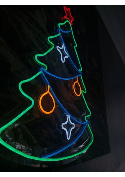 2022 Neon LED Duvar Çam Ağacı