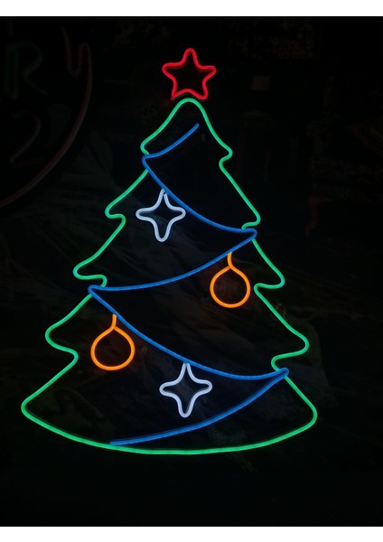 2022 Neon LED Duvar Çam Ağacı
