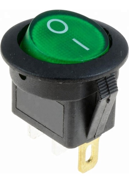 IC-131 Yeşil Yuvarlak Işıklı Anahtar On/off Switch 3p