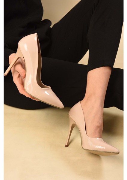 Kadin Ten Rugan Klasik Topuklu Stiletto modelleri
