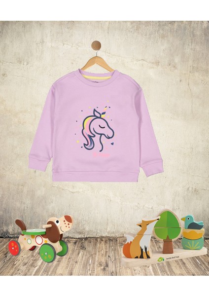 Dıvonette Unicorn Baskılı Kız Çocuk Sweat