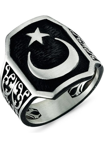 Ayyıldız Taşsız Gümüş Erkek Yüzük fiyatları