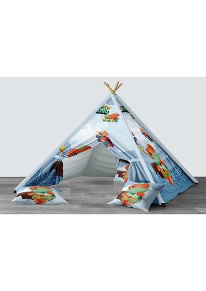 Dijital Baskılı Kızıldereli Mindersiz Çocuk Odası Oyun Çadırı Model 168