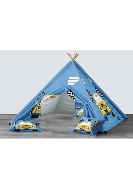 Dijital Baskılı Kızıldereli Mindersiz Çocuk Odası Oyun Çadırı Model 179