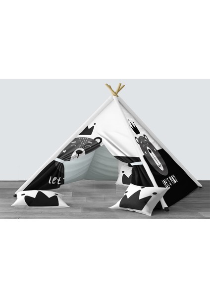 Dijital Baskılı Kızıldereli Mindersiz Çocuk Odası Oyun Çadırı Model 1372