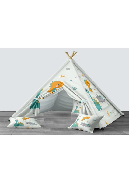 Dijital Baskılı Kızıldereli Mindersiz Çocuk Odası Oyun Çadırı Model 1415