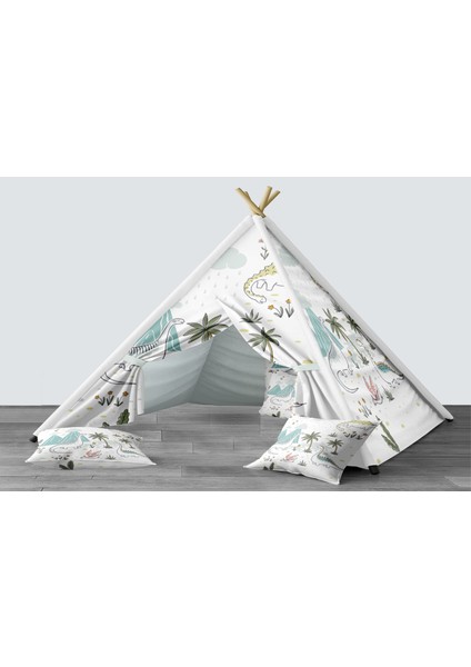 Dijital Baskılı Kızıldereli Mindersiz Çocuk Odası Oyun Çadırı Model 1450