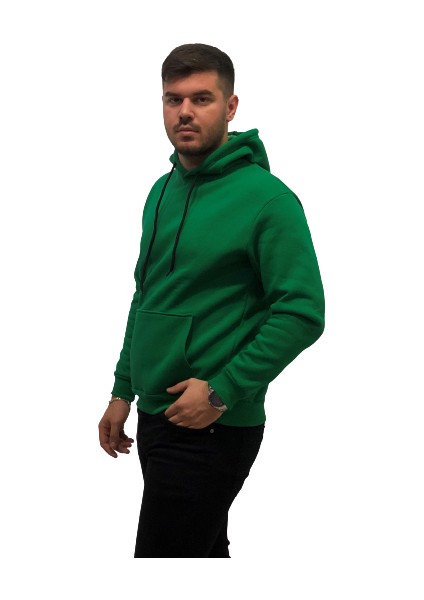 Amor Man Kapüşonlu 4 İplik Çok Kalın Tam Kışlık Pamuk Oversize Erkek Sweatshirt