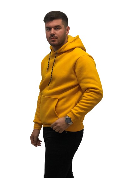 Kapüşonlu Çok Kalın Tam Kışlık Içi Komple Pamuk 4 İplik Erkek Sweatshirt fırsatları