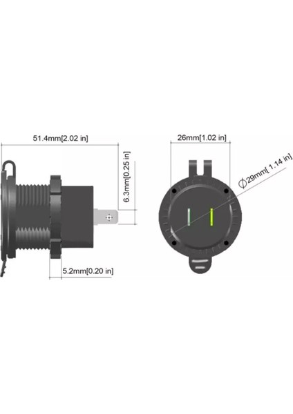 12-24 Volt Araç/tekne/motosiklet Için(Quick) Hızlı Şarj + Voltmetre