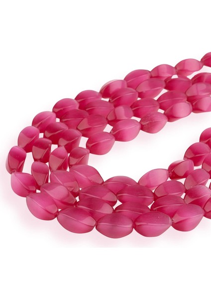 7X10 mm Pembe Kedi Gözü Taşı Dizi
